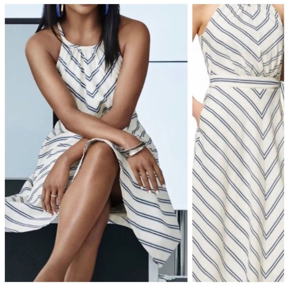 Striped Halter Neck Dress